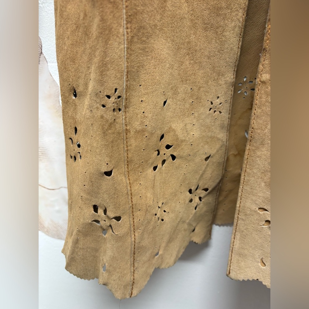 Tan Leather Women's Coat - Picture 12 of 16